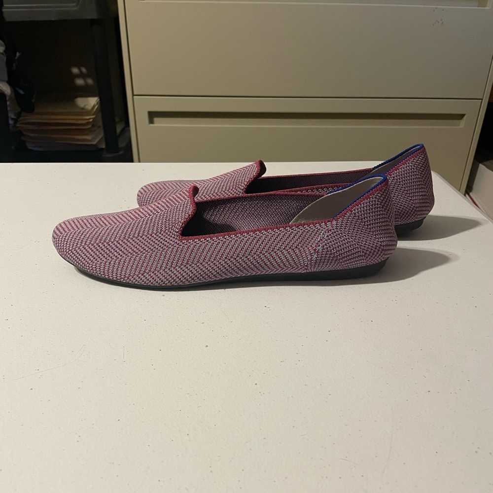 Rothy’s EUC Amethyst Metallic Herringbone Loafer Size 12